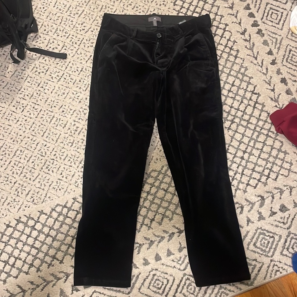 H&M black velvet corduroys